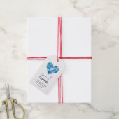 Leraar cadeau label met blauw hart cadeaulabel (Met Touw)