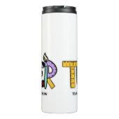 Leraar cadeau Leren Love Watch 100 dag school Thermosbeker (Achterkant)