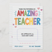 leraar cadeaukaarthouder feestdagenkaart (Voorkant / Achterkant)