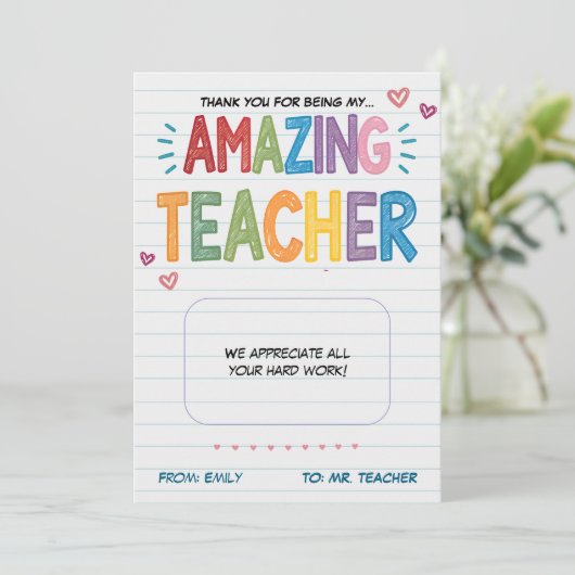 leraar cadeaukaarthouder feestdagenkaart (Staand voorkant)