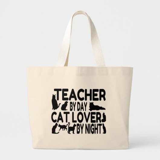 Leraar Cat Lover Grote Tote Bag (Voorkant)
