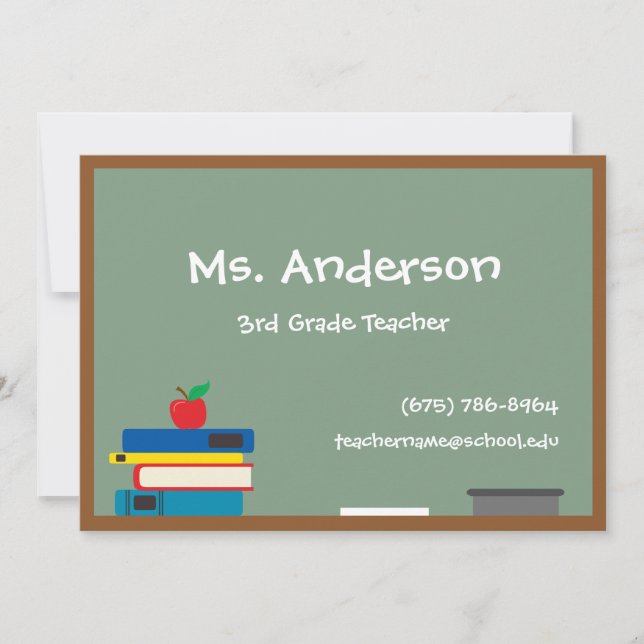 Leraar Chalkboard Grote Visitekaartjes (Voorkant)