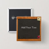 Leraar Chalkboard Vierkante Button 5,1 Cm (Voorkant /achterkant)