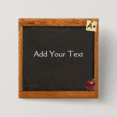 Leraar Chalkboard Vierkante Button 5,1 Cm (Voorkant)