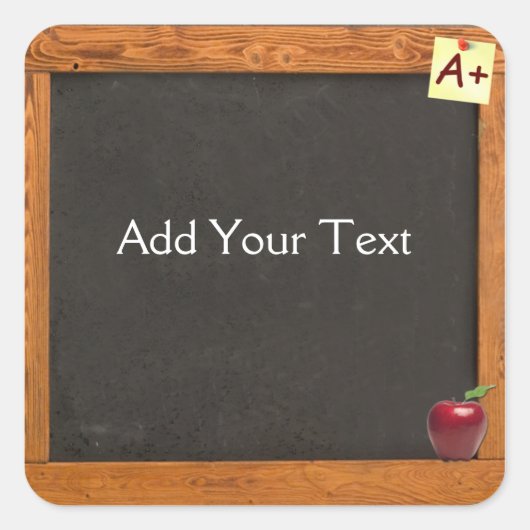 Leraar Chalkboard Vierkante Sticker (Voorkant)