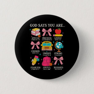 Leraar Christelijke God Zegt Dat Ik Het Geloof Rel Ronde Button 5,7 Cm