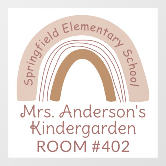 Leraar Classroom Boho Rainbow Window Cling Decal (Vel)