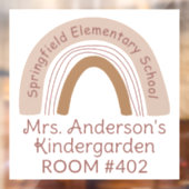 Leraar Classroom Boho Rainbow Window Cling Decal (Vel 2)