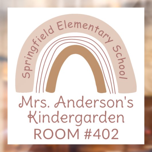 Leraar Classroom Boho Rainbow Window Cling Decal (Vel 2)