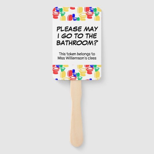 Leraar Classroom Management BADKAMER PASS AANVRAAG Handwaaier (Achterkant)