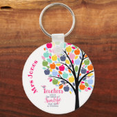 Leraar Colorful appel Tree bedankt je cadeau Sleutelhanger (Voorkant)