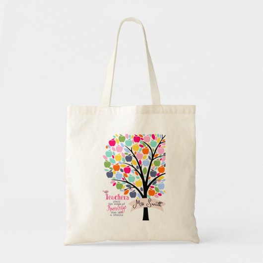Leraar Colorful appel Tree bedankt je cadeau Tote Bag (Voorkant)