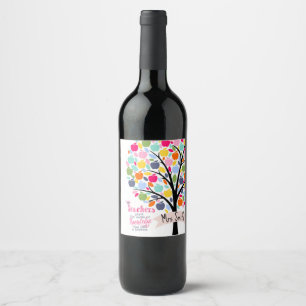 Leraar Colorful appel Tree bedankt je cadeau Wijn Etiket