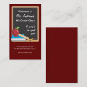 Leraar-contactkaart op een Blackboard Contactkaartje (Voorkant / Achterkant)