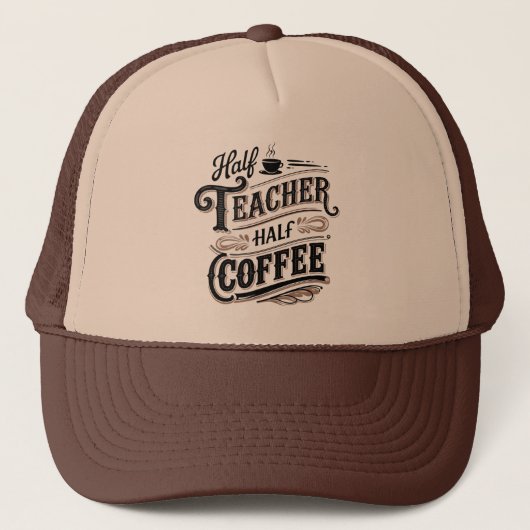 Leraar Cool retro woordkunst koffie Trucker Pet (Voorkant)