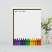 Leraar Crayon Design Letterhead Stationery (Staand voorkant)