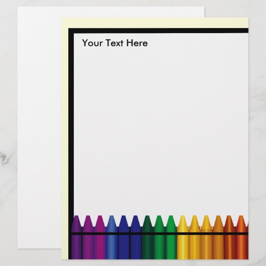 Leraar Crayon Design Letterhead Stationery (Voorkant / Achterkant)