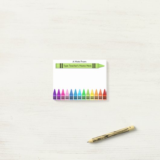 Leraar Crayon persoonlijke post-it-opmerking Post-it® Notes (Op bureau)