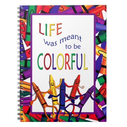 Leraar Crayons Colorful Life Note Book Notitieboek (Voorkant)