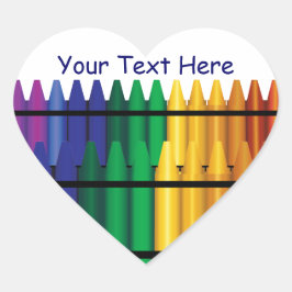 leraar Crayons Heart Shape Sticker