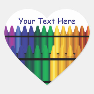 leraar Crayons Heart Shape Sticker
