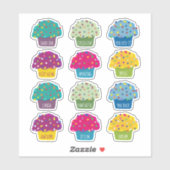 Leraar Cupcake Sprinkle Sweet Schattige Cartoon Sticker (Vel)