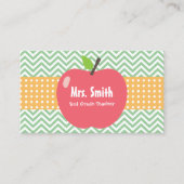 Leraar Cute Apple Chevron Stripes Visitekaartje (Voorkant)