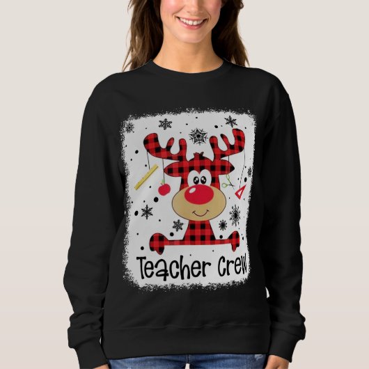 Leraar Cute Red Pset Reindeer Snow Lover Ch Trui (Voorkant)