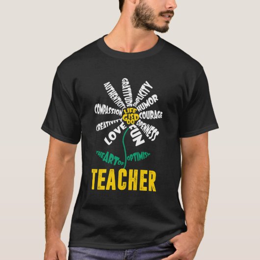 Leraar Daisy Bloem Towering Daisy De Kunst van Opt T-shirt (Voorkant)