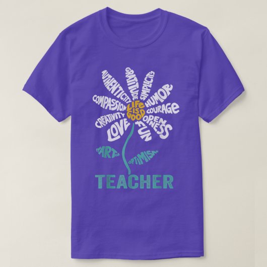 Leraar Daisy Teach School Sunflower T-shirt (Design voorkant)