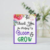 Leraar Dank je creditcard, Bloom & Grow Dank je Bedankkaart (Staand voorkant)