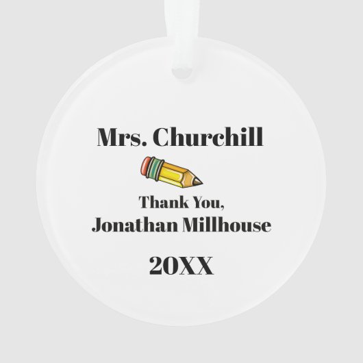 Leraar Dank je Ornament (achterkant)