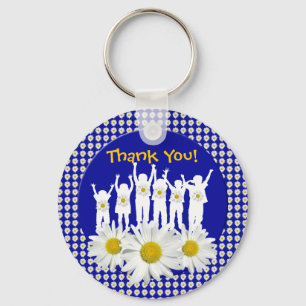 Leraar Dank je Sleutelhanger met Daisies en Kinder