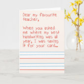 Leraar Dank je wel Kaart (Gele Bloem)