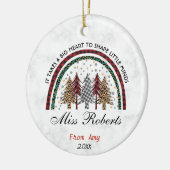 Leraar dank u Kerstmis regenboog bomen Keramisch Ornament (Links)