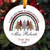 Leraar dank u Kerstmis regenboog bomen Keramisch Ornament