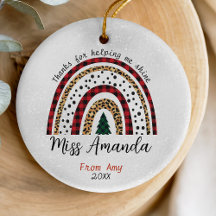 Leraar dank u Kerstmis regenboog