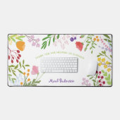 Leraar dank u moderne bloemen gepersonaliseerd bureaumat (Keyboard & Muis)