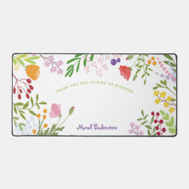 Leraar dank u moderne bloemen gepersonaliseerd bureaumat