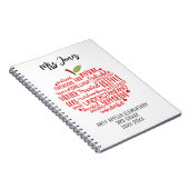 Leraar Dank U Pensioen Woord Art Apple Notebo Notitieboek (Rechterzijde)