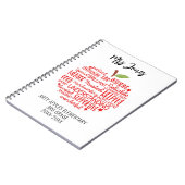 Leraar Dank U Pensioen Woord Art Apple Notebo Notitieboek (Linkerzijde)