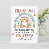 Leraar Dank u Quote Dank u kaart (Staand voorkant)