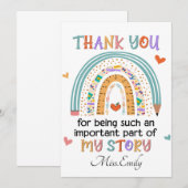 Leraar Dank u Quote Dank u kaart (Voorkant / Achterkant)