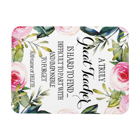 Leraar Dank u scriptgeschenk Magneet (Horizontaal)