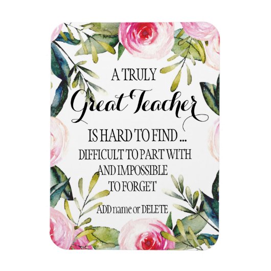 Leraar Dank u scriptgeschenk Magneet (Verticaal)