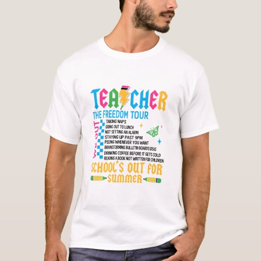 LERAAR De Vrijheid Tour Grappig Einde van het Jaar T-shirt (Voorkant)