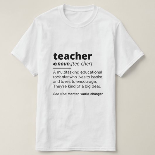 leraar definitie, leraar definitie grappig t-shirt (Design voorkant)