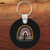 Leraar Derde Klas Onderwijs Liefde Inspireren Boho Sleutelhanger (Voorkant)