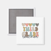 Leraar derde klas retro eerste schooldag 3de magneet (Voorkant / Achterkant)