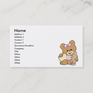 leraar die baby teddybeer ontwerp leert visitekaartje